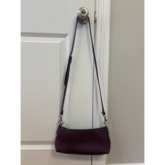 Coach CM031 Charlotte Leather Shoulder Crossbody Bag Rivets Deep Berry Studded - Picture 4 of 14